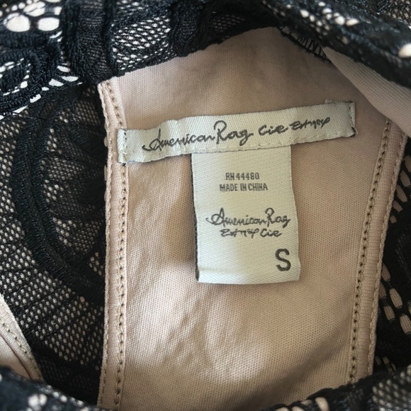 American Rag Disco Diva Style Hollywood 1970 Lace Mini Sleeveless Cocktail Dress - Picture 6 of 7